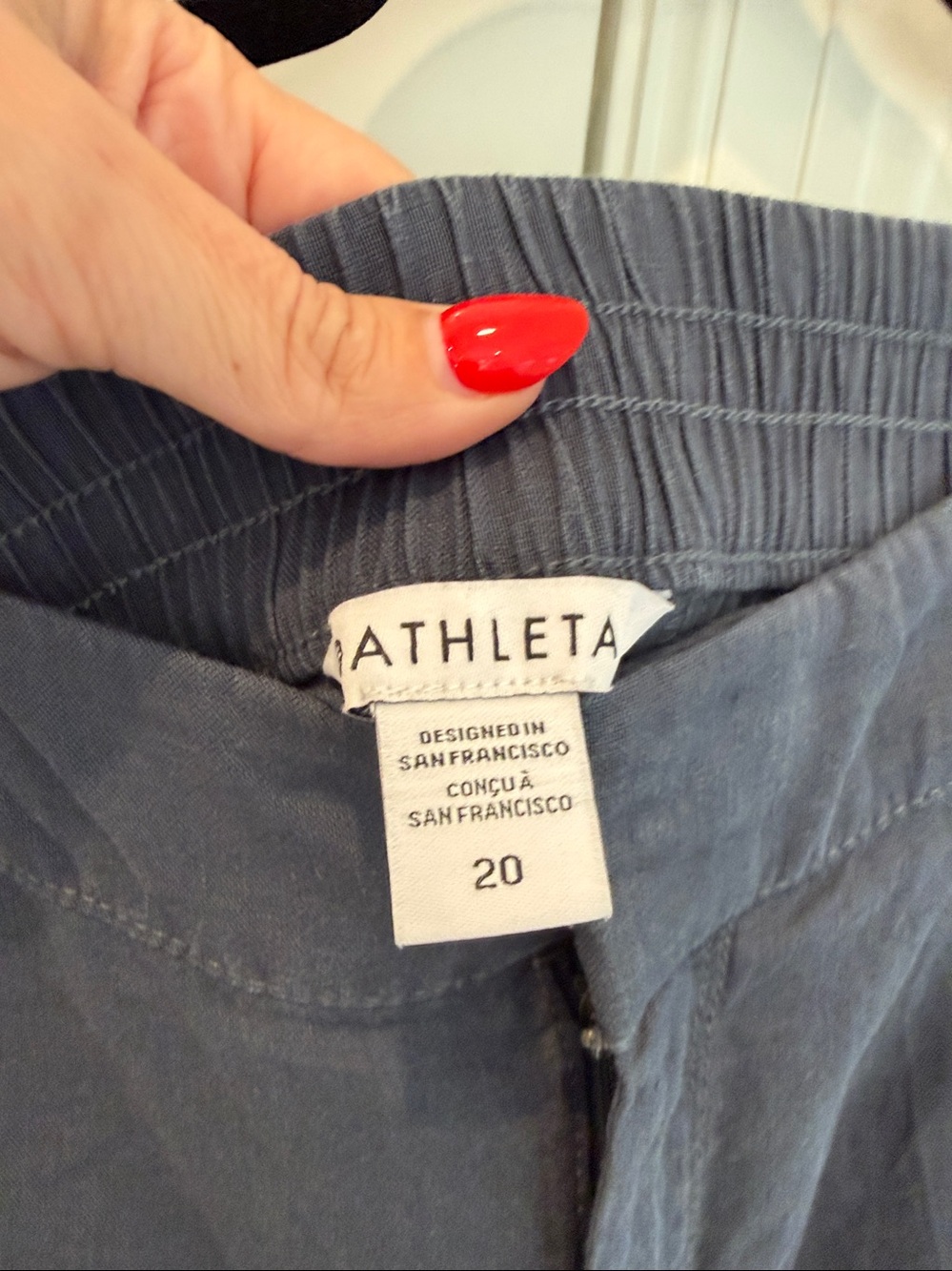 Athleta Voyager Linen Shorts Size 20 Granite Blue NWOT - Picture 5 of 8